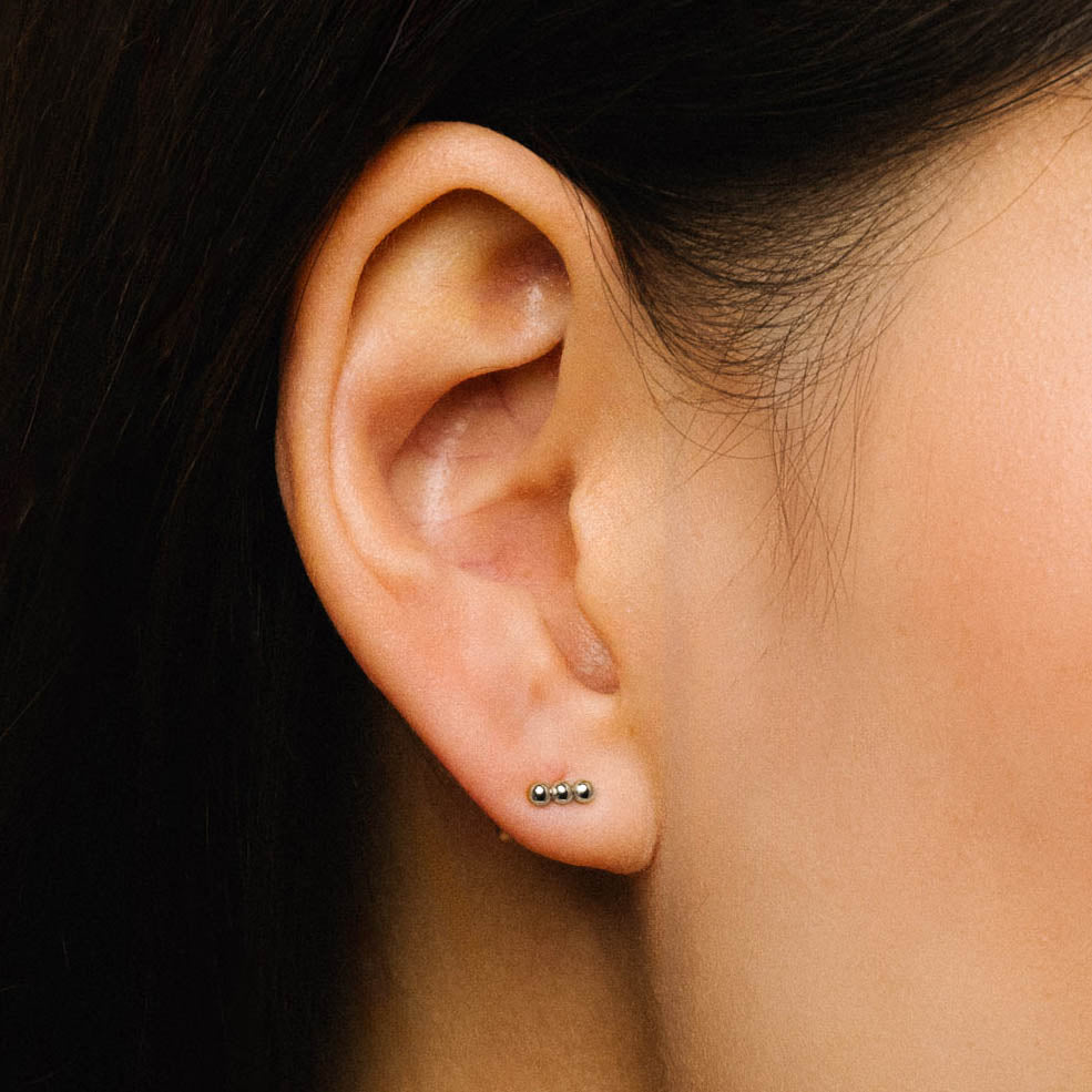 Ada Trio Sphere Stud Earrings