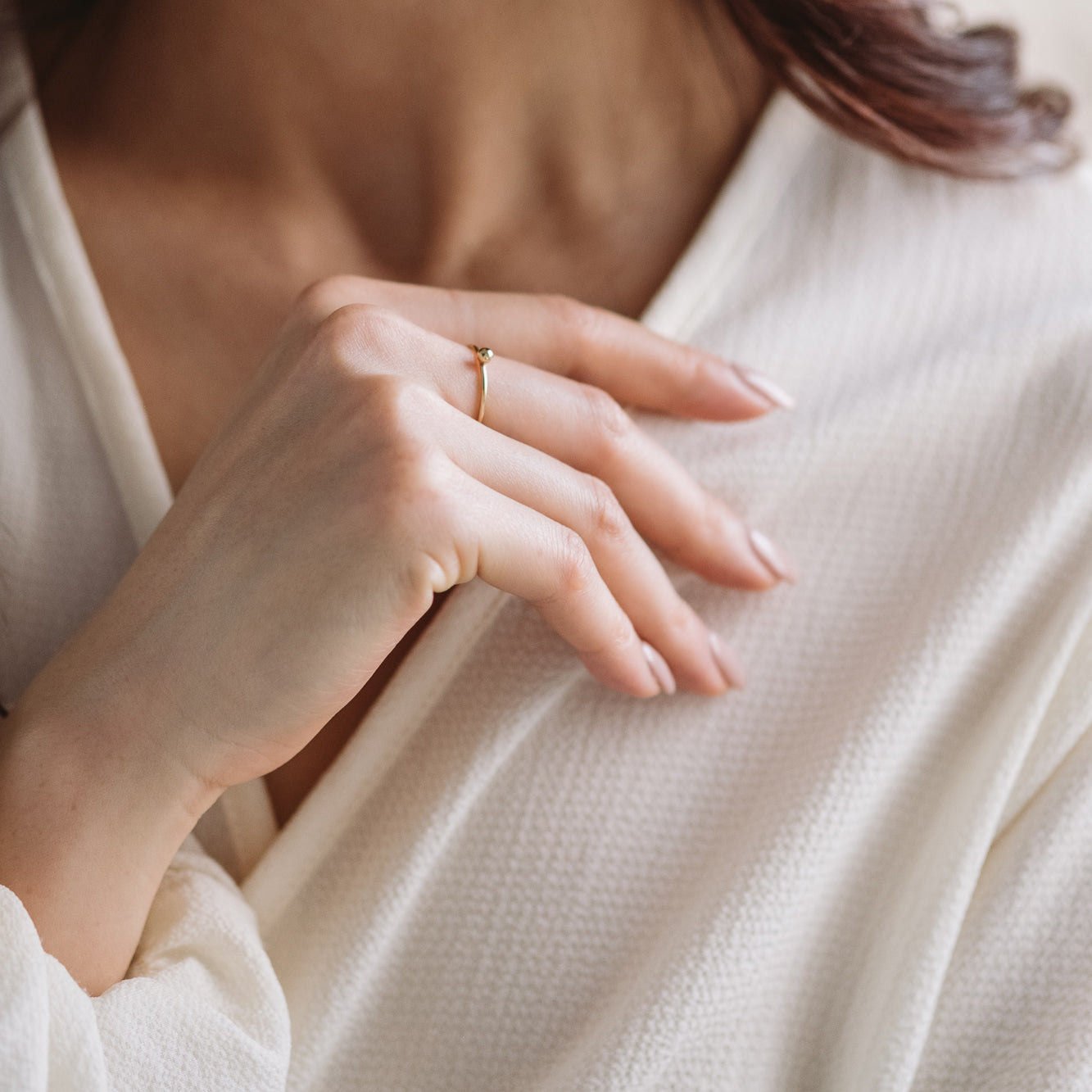 Gold Petite Sphere Ring (Simone)