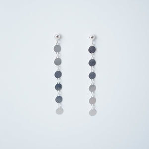 Silver coin chain on Sterling silver studs (Hannah) 