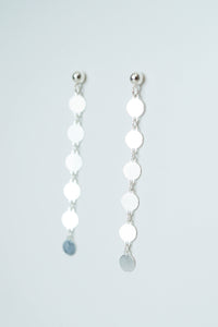 Silver coin chain on Sterling silver studs (Hannah) 