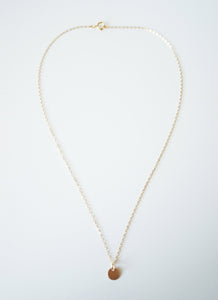 Petite Gold Coin on 14K Gold-fill Necklace (Carey) // Gift for sister // Present for mom // Dainty necklace