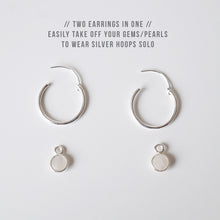 Load image into Gallery viewer, Citrine gemstones on Silver Hoop Earrings (Valais) // Gifts for her // Minimalist jewelry