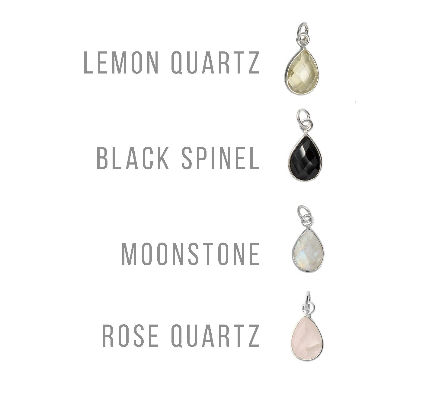 Black Spinel Gemstone Teardrop Sterling Silver Necklace (Isla) // Gift for her // Minimalist necklace //