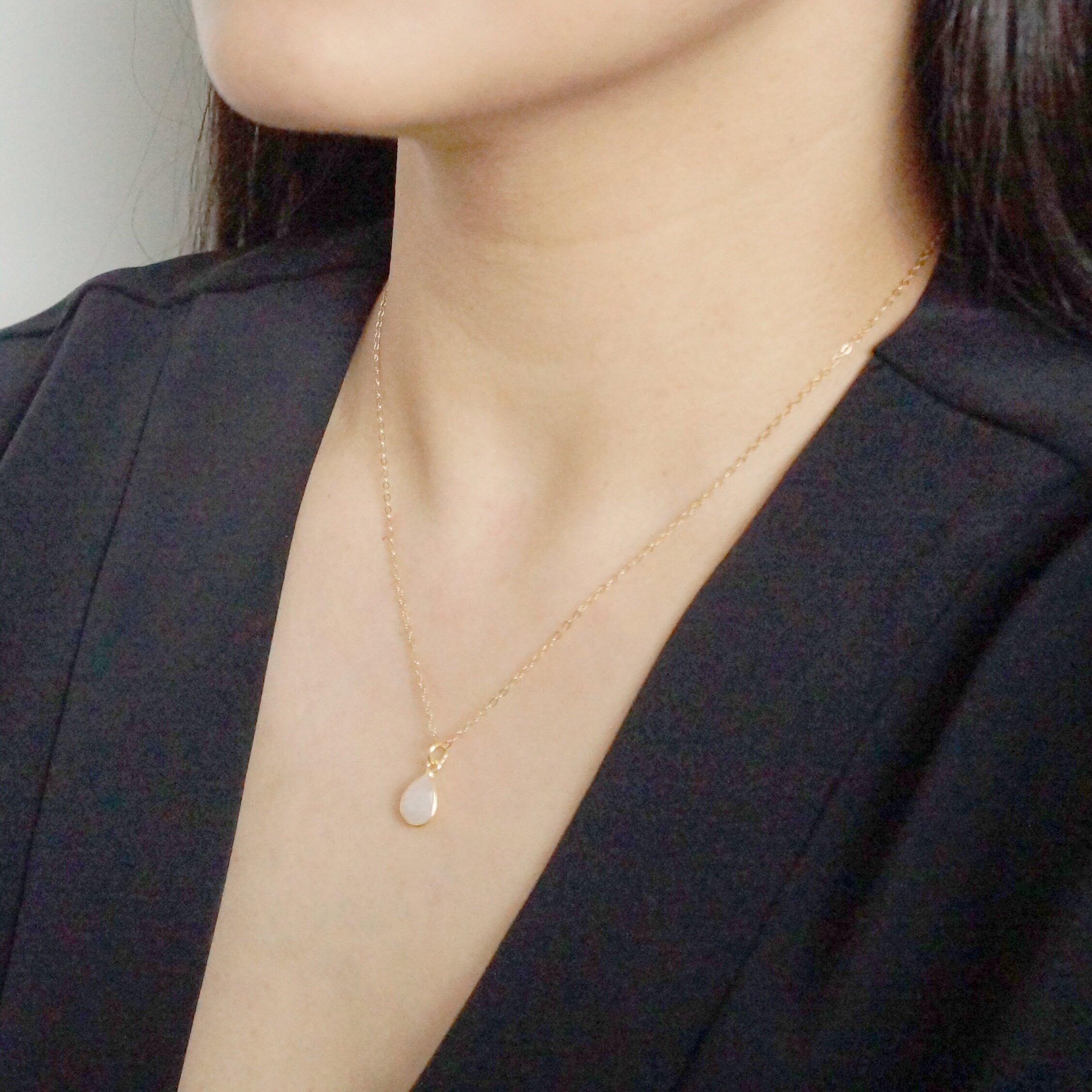 Moonstone Teardrop Gold Necklace (Isla) // Gift for her // Minimalist jewellery //