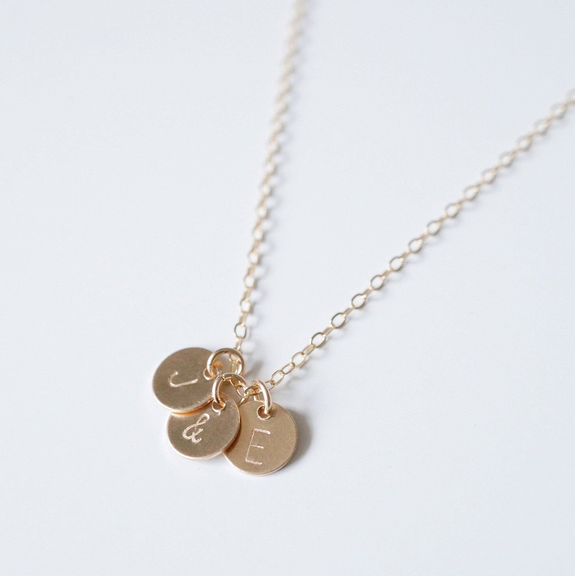 Tiny Personalized Gold Coin on 14K Gold-fill Necklace (Carey) // Gift for sister // Personalized necklace // Personalized gift