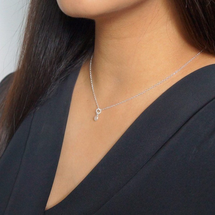 Tiny citrine on Sterling silver Necklace (Cira) // Gift for sister // November birthstone // Dainty necklace