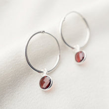 Load image into Gallery viewer, Chalcedony gemstones on Silver Hoop Earrings (Valais) // Gifts for her // Minimalist jewelry