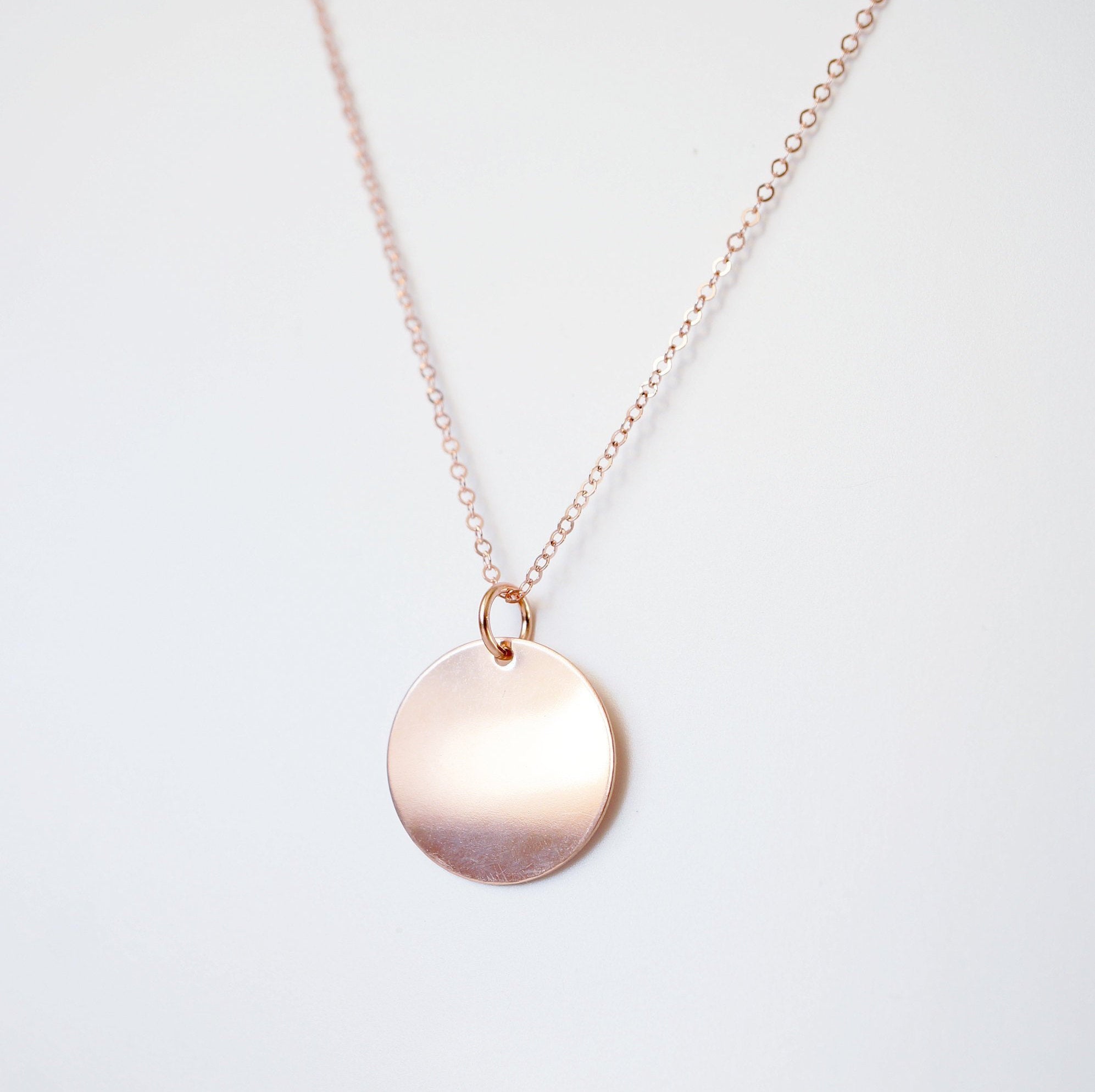 Rose Gold Coin on Rose Gold Necklace (Dakota)