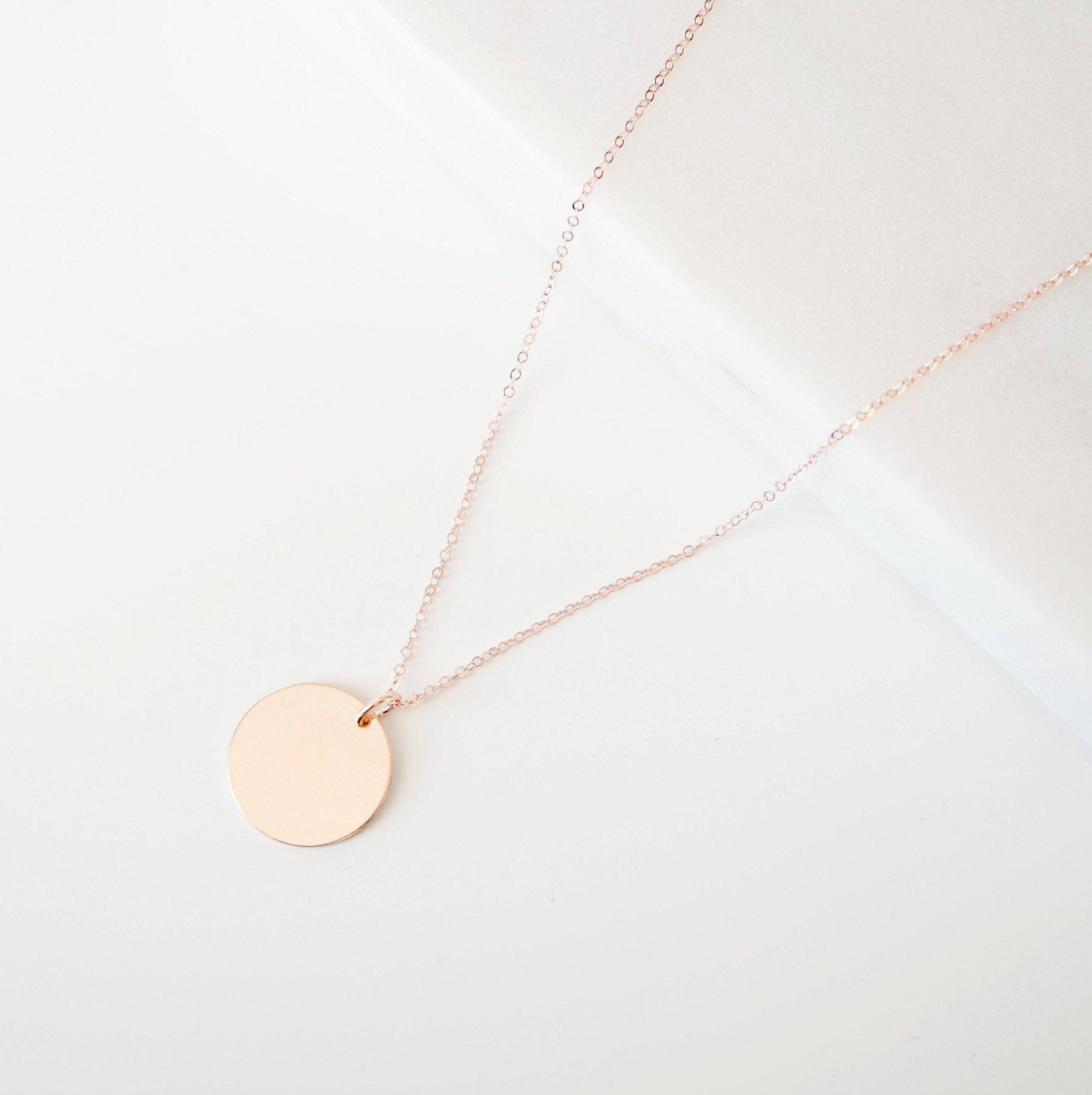 Rose Gold Coin on Rose Gold Necklace (Dakota)