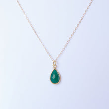 Load image into Gallery viewer, Green Onyx Teardrop Gold Necklace (Toma) // Gift for her // Minimalist jewellery //