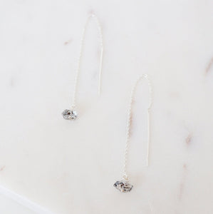 Herkimer Diamond and Sterling Silver Threader Earrings (Emery) // Gifts for her // Handmade jewelry // minimalist earrings