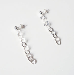 Silver textured earrings on sterling silver studs (Altair) 