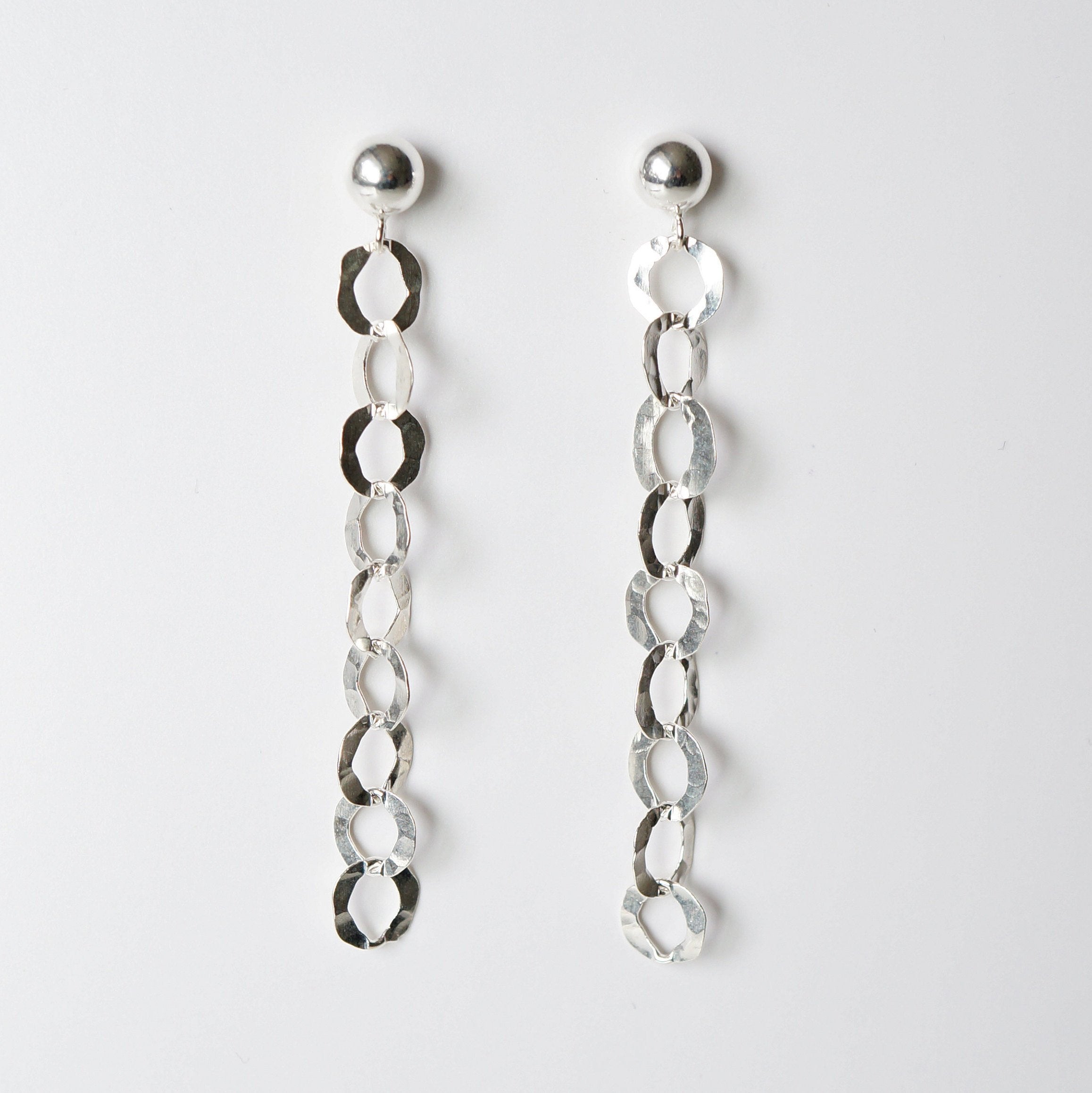 Silver textured earrings on sterling silver studs (Altair)