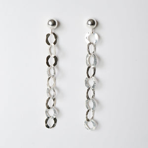 Silver textured earrings on sterling silver studs (Altair) 