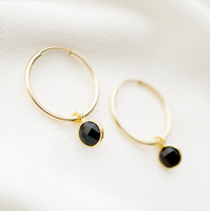 Rose Quartz Gold Hoop Earrings (Valais) // Gifts for her // Handmade earrings // Minimalist jewelry