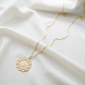 Traveler's Silver Coin Medallion Necklace (St Christopher Luxe) // Sterling Silver // Silver Coin Jewelry // Minimalist jewelry