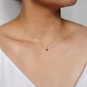 Tiny Gold Heart Necklace (Clementine) // 14K Gold filled // Gift for her // Minimalist jewelry