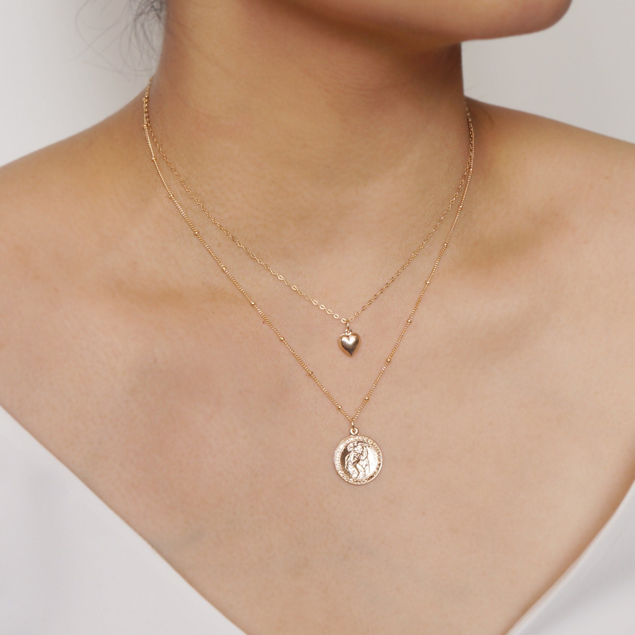 Tiny Gold Heart Necklace (Clementine) // 14K Gold filled // Gift for her // Minimalist jewelry