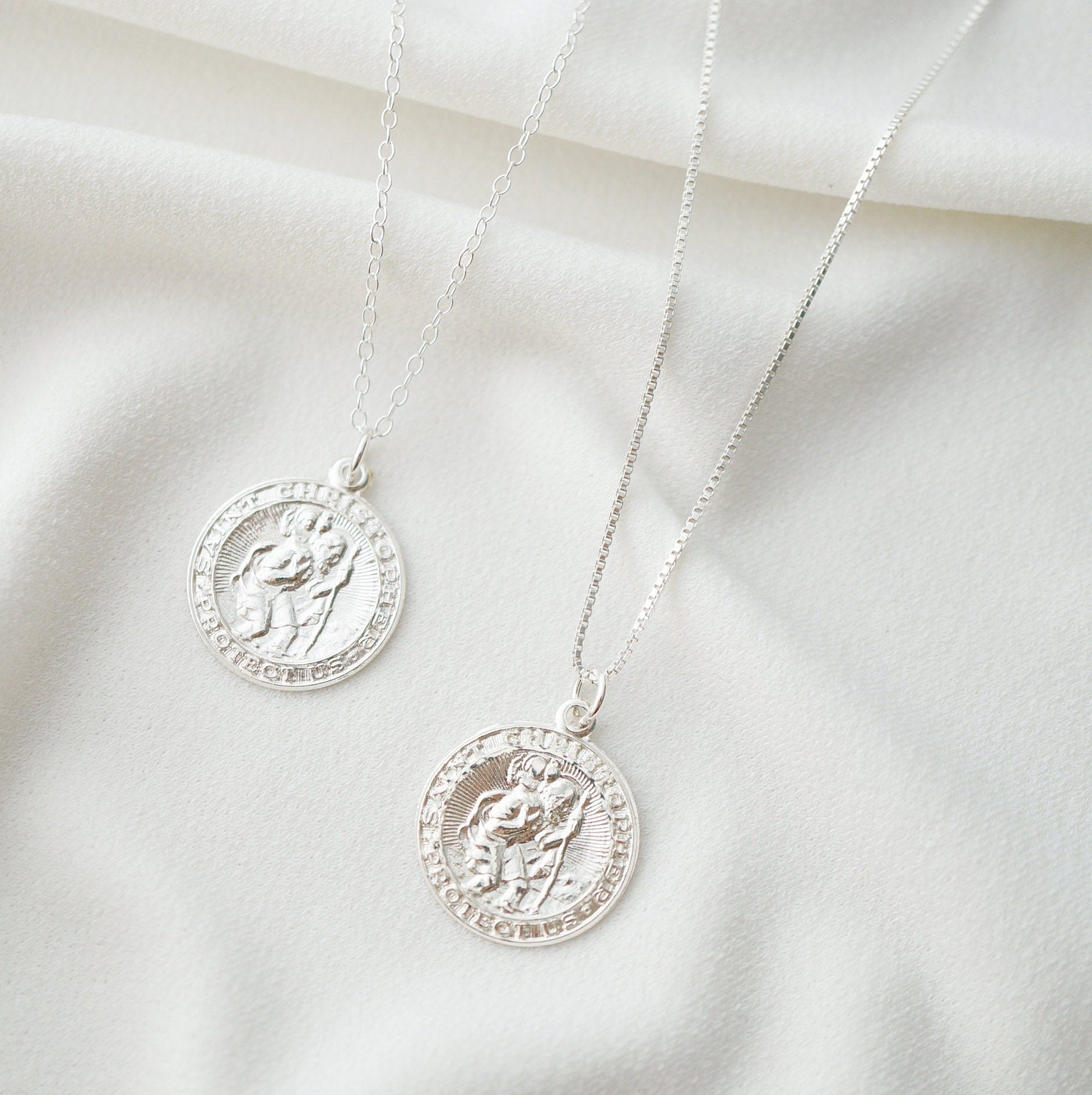 Traveler's Protection Gold Coin Medallion Necklace (St Christopher Regal) // 14K Gold filled // Gold Coin Jewelry // Minimalist jewelry