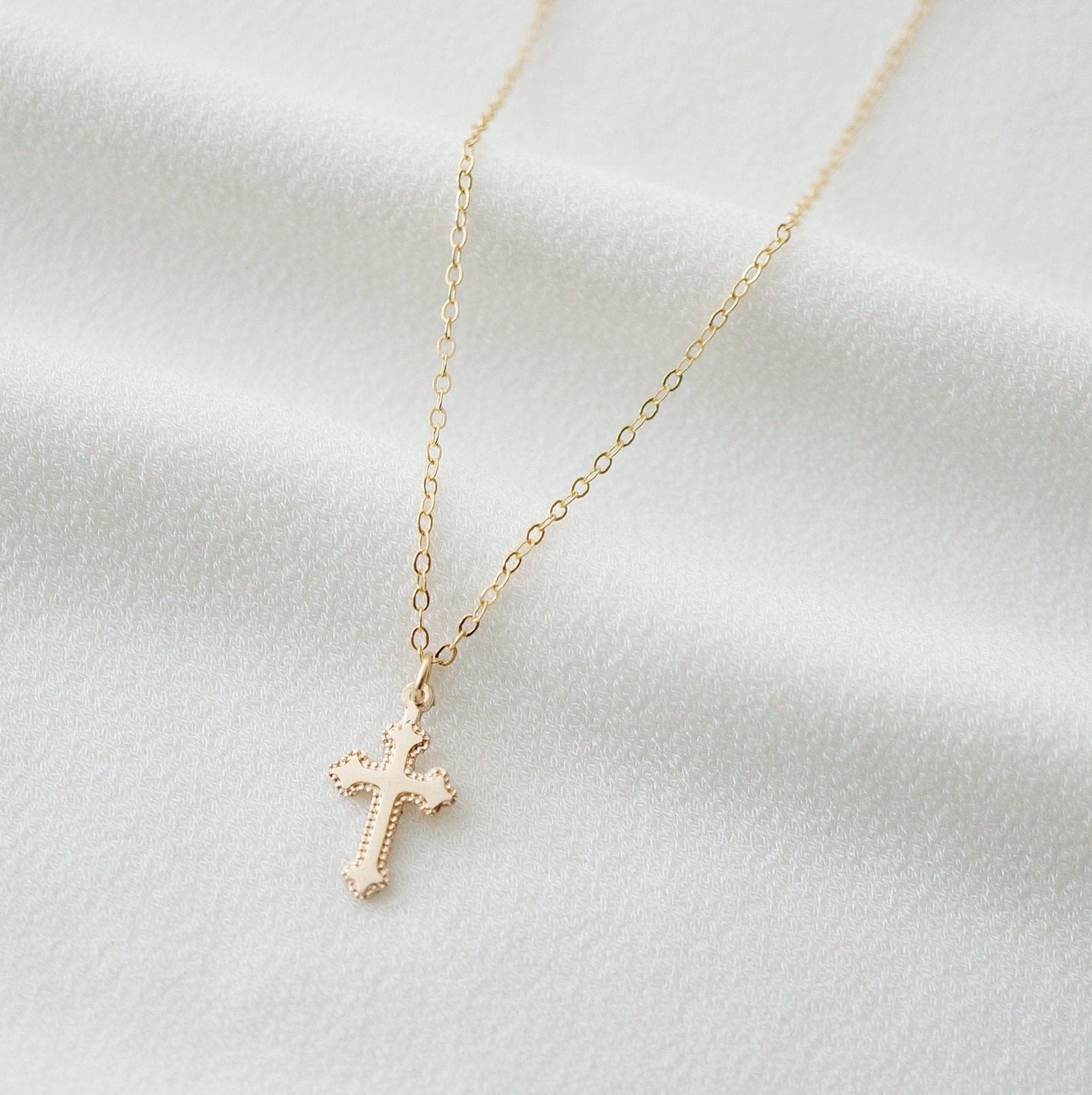 Tiny Gold Cross Necklace (Jada) // 14K Gold filled // Religious jewelry // Minimalist jewelry