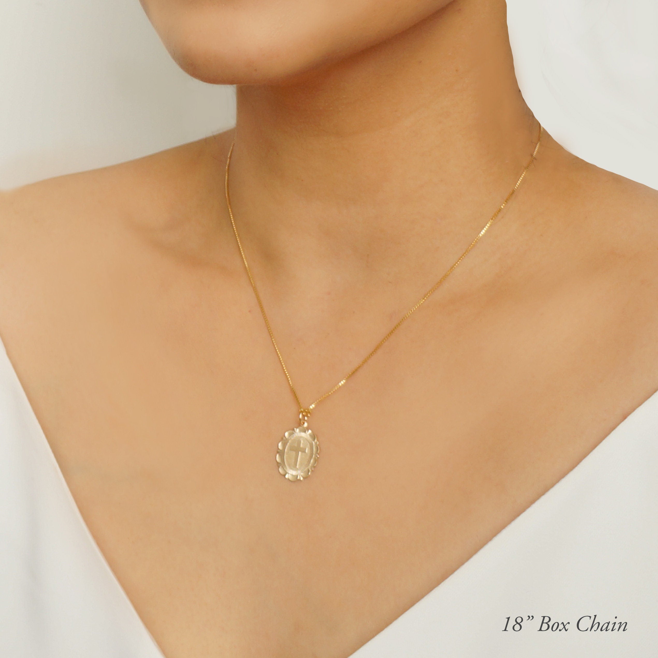 Cross Gold Coin Medallion Necklace (Monet) // 14K Gold filled // Gold Coin Jewelry // Religious Jewelry