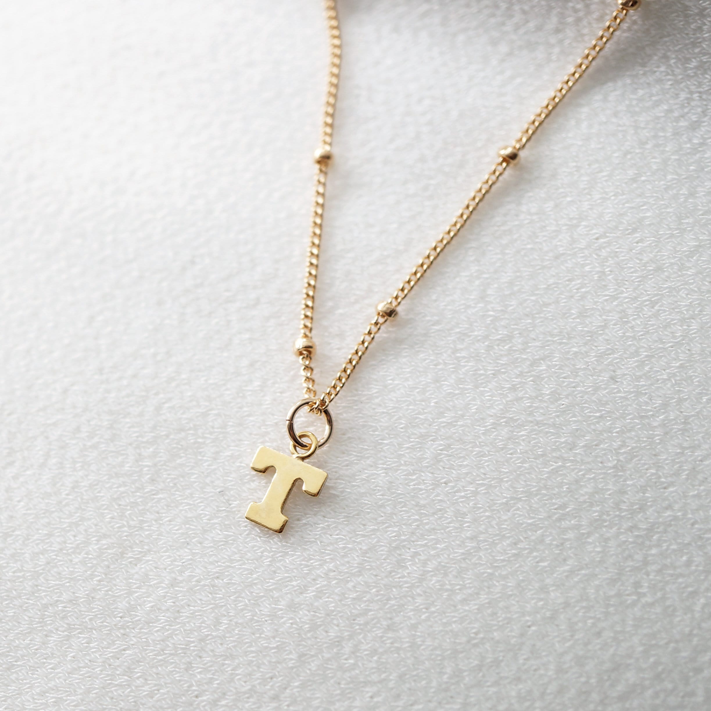 Tiny Gold Initial Charm Necklace (Maraval) // Initial necklace // Personalized necklace // Gold Filled Jewelry