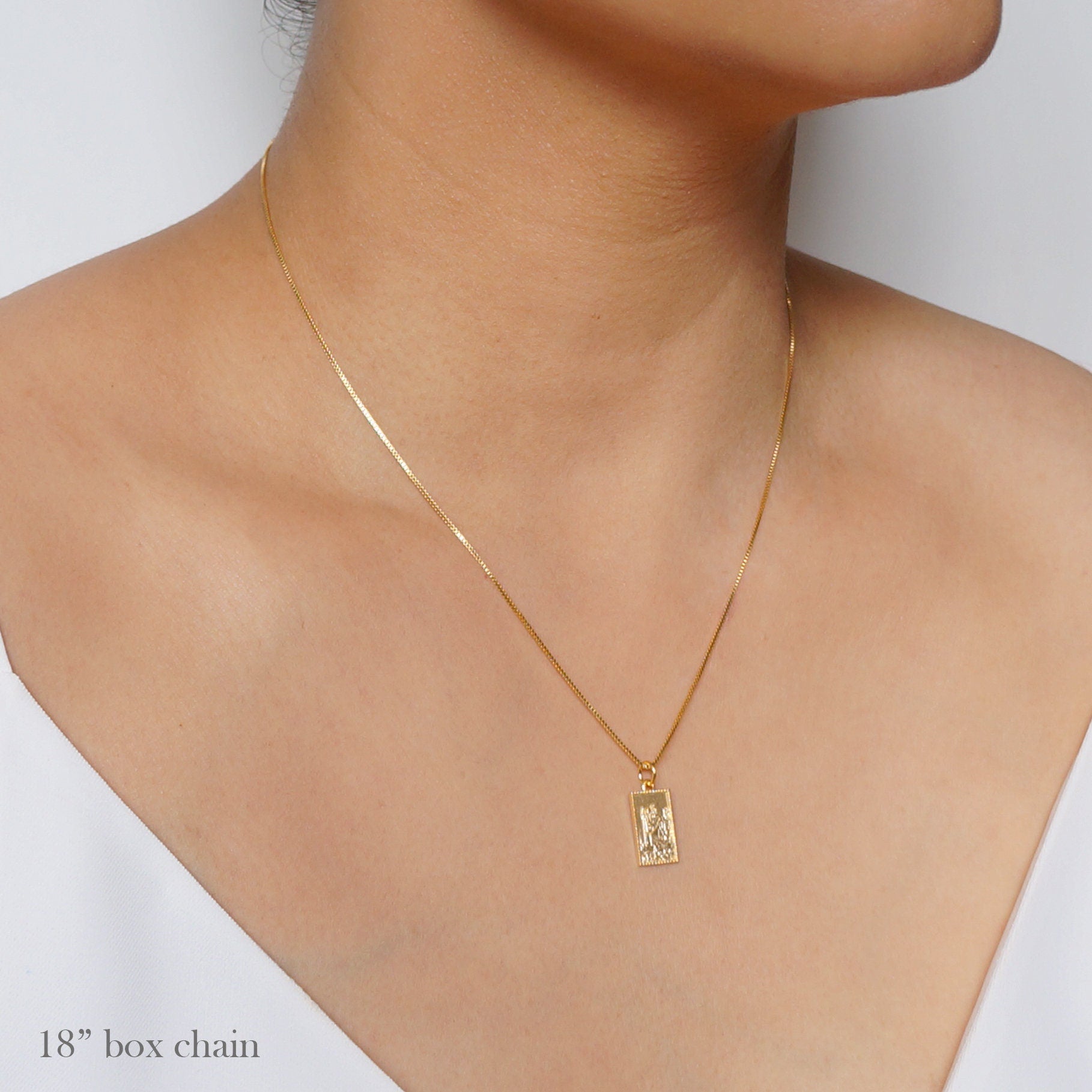 Traveler's Protection Gold Vermeil Necklace (St Christopher Kane) // 14K Gold filled Chain // Gold Vermeil Pendant // Minimalist jewelry