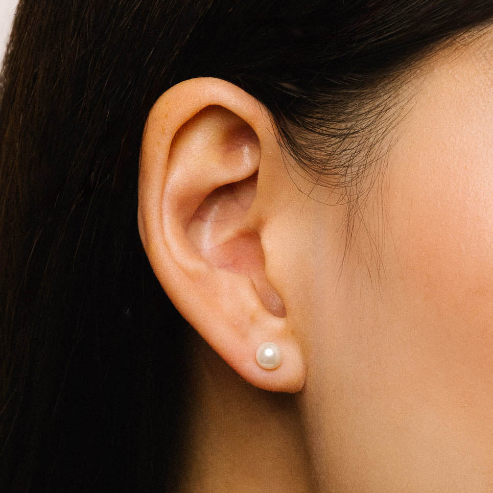 Trisa Crystal Pearl Stud Earrings