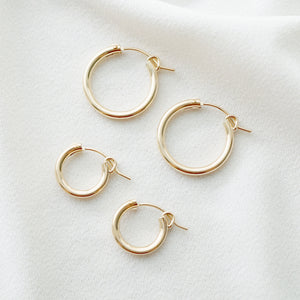 Petite Rose Gold Hoop Earrings (Verra)