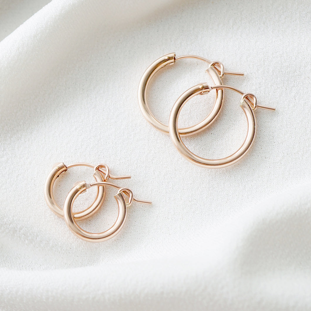 Rose Gold Hoop Earrings (Verra)