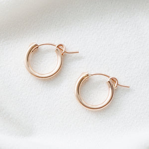 Petite Rose Gold Hoop Earrings (Verra)