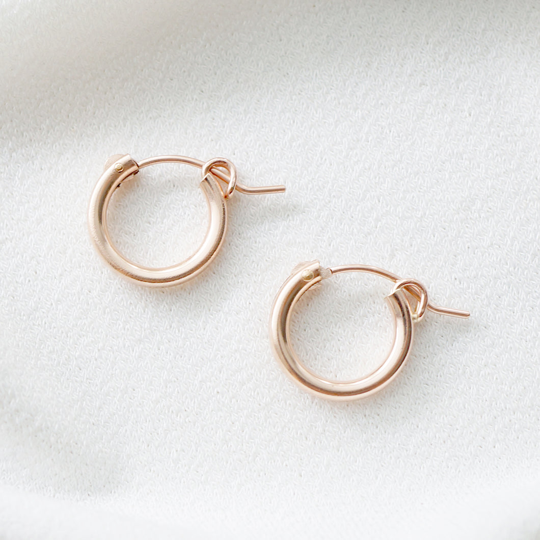 Petite Rose Gold Hoop Earrings (Verra)