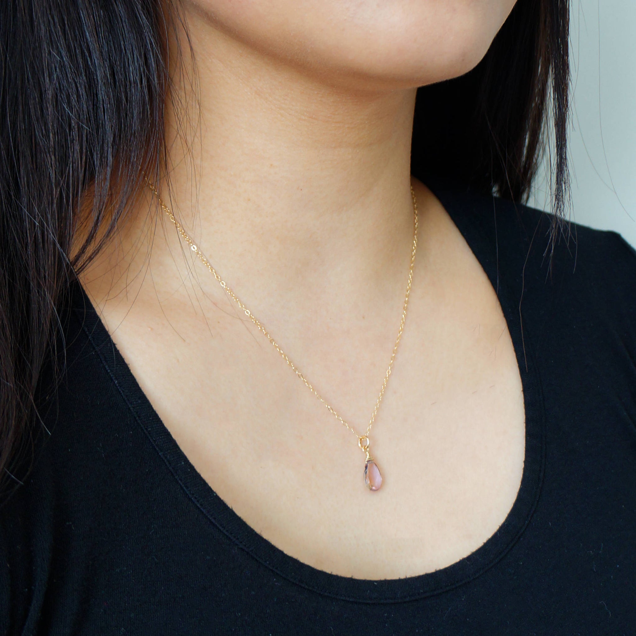 14k gold gemstone necklace deals