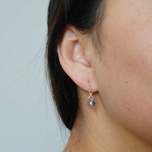 Violet Ametrine Gemstone Earrings with 14K Gold-fill Earwires (Cecile) 
