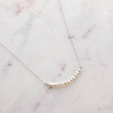 Load image into Gallery viewer, Tiny Pearls on sterling silver necklace (Grace) // Gift for her // Handmade Jewellery // June Birth stone