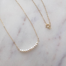 Load image into Gallery viewer, Tiny Pearl Gold Necklace (Grace) // 14K Gold filled Necklace // Bridal jewelry // Handmade jewelry // June birthstone
