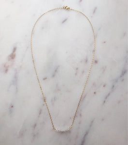 Quartz Crystal Gemstone necklace on 14K Gold-fill chain (Tristan) 