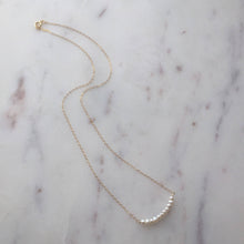 Load image into Gallery viewer, Tiny Pearl Gold Necklace (Grace) // 14K Gold filled Necklace // Bridal jewelry // Handmade jewelry // June birthstone