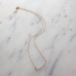Quartz Crystal Gemstone necklace on 14K Gold-fill chain (Tristan) 