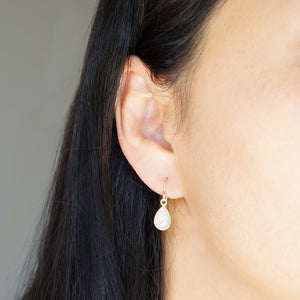 Moonstone Teardrop Earring on 14K Gold-fill wires (Isla) // Gift for her // Minimalist earring //