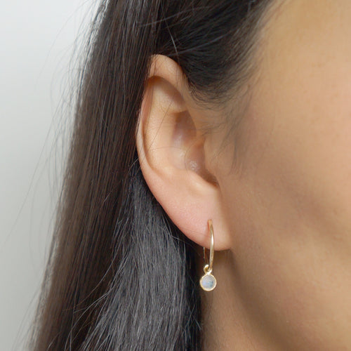 Rose Quartz Gold Hoop Earrings (Valais) // Gifts for her // Handmade earrings // Minimalist jewelry