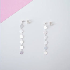 Silver coin chain on Sterling silver studs (Hannah) 