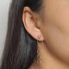 Load image into Gallery viewer, Gold loop earrings on 14K Gold studs (Luxa) 