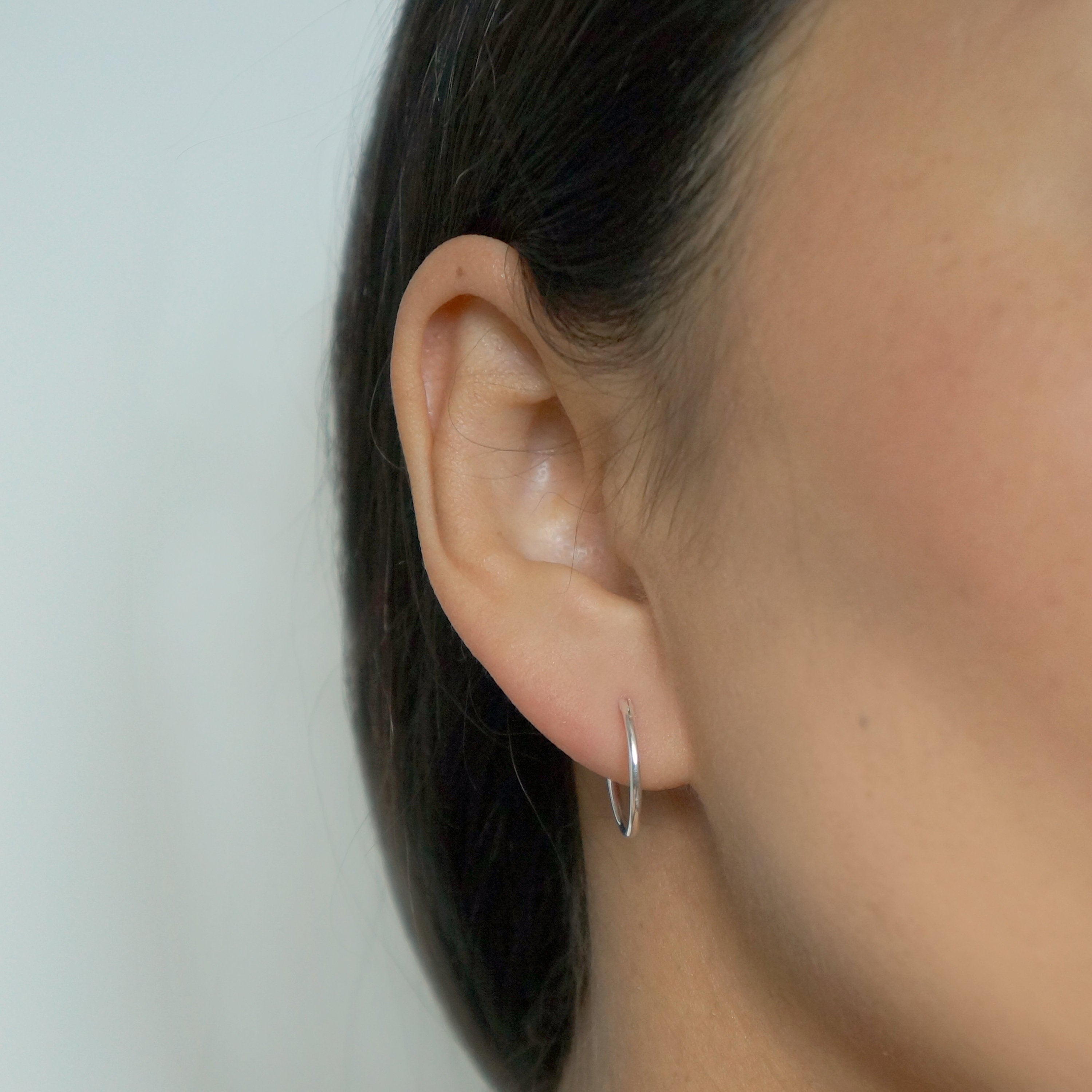 Sterling Silver Small Hoop Earrings (Miro) 
