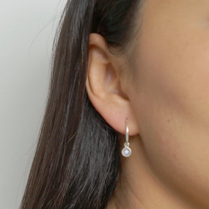 Moonstone Sterling Silver Hoop Earrings (Valais) // Gifts for her // Handmade earrings // Minimalist jewelry