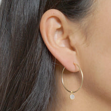 Load image into Gallery viewer, Moonstone Gold Large Hoop Earrings (Valais) // Gifts for her // Handmade earrings // Minimalist jewelry