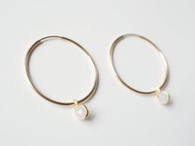 Load image into Gallery viewer, Moonstone Gold Large Hoop Earrings (Valais) // Gifts for her // Handmade earrings // Minimalist jewelry