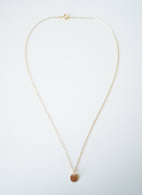 Load image into Gallery viewer, Petite Gold Coin on 14K Gold-fill Necklace (Carey) // Gift for sister // Present for mom // Dainty necklace