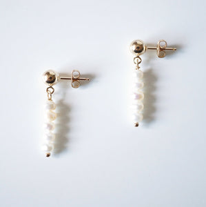 Tiny Pearl Gold Stud Earrings (Gisela) 