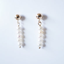 Load image into Gallery viewer, Tiny Pearl Gold Stud Earrings (Gisela) 